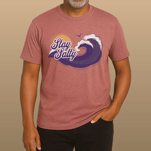 Stay Salty T-Shirt | Vintage 70s Coastal Wave Tee | Ultra - Soft Eco - Friendly Graphic Tee