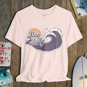 Stay Salty T-Shirt | Vintage 70s Coastal Wave Tee | Ultra - Soft Eco - Friendly Graphic Tee