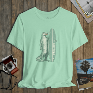 Stay Wild Tee | Vintage Postcard Gator Surf | Ultra - Soft Eco - Friendly Graphic Tee