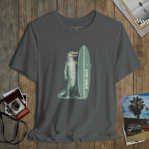 Stay Wild Tee | Vintage Postcard Gator Surf | Ultra - Soft Eco - Friendly Graphic Tee