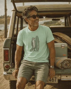 Stay Wild Tee | Vintage Postcard Gator Surf | Ultra - Soft Eco - Friendly Graphic Tee