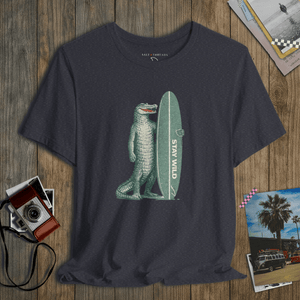 Stay Wild Tee | Vintage Postcard Gator Surf | Ultra - Soft Eco - Friendly Graphic Tee