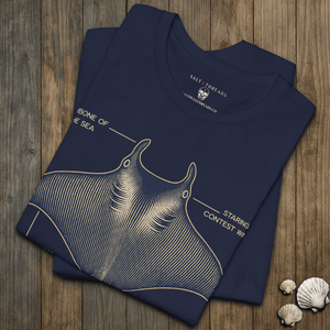 Stingray Blueprint T-Shirt | Eco - Friendly Ultra - Soft Funny Coastal Graphic Tee | Ultra - Soft Eco - Friendly Graphic Tee