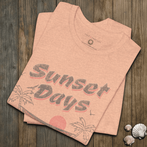Sunset Days T-Shirt | Vintage Hammock Coastal Tee | Ultra - Soft Eco - Friendly Graphic Tee