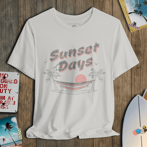 Sunset Days T-Shirt | Vintage Hammock Coastal Tee | Ultra - Soft Eco - Friendly Graphic Tee