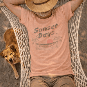 Sunset Days Tee | Vintage Hammock Coastal Tee | Ultra - Soft Eco - Friendly Graphic Tee