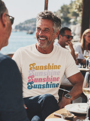 Sunshine Fade Tee | 70s Vintage Coastal Graphic | Ultra - Soft Eco - Friendly Graphic Tee