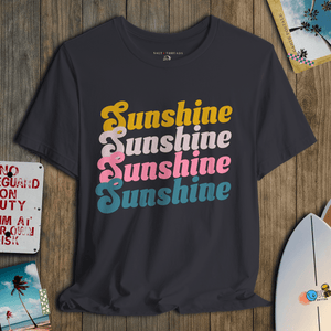 Sunshine Rainbow T-Shirt | 70s Retro Coastal Graphic Tee | Ultra - Soft Eco - Friendly Graphic Tee