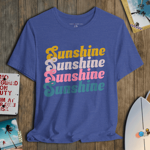 Sunshine Rainbow T-Shirt | 70s Retro Coastal Graphic Tee | Ultra - Soft Eco - Friendly Graphic Tee