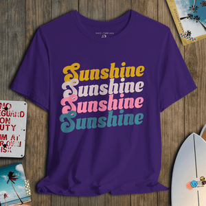 Sunshine Rainbow T-Shirt | 70s Retro Coastal Graphic Tee | Ultra - Soft Eco - Friendly Graphic Tee