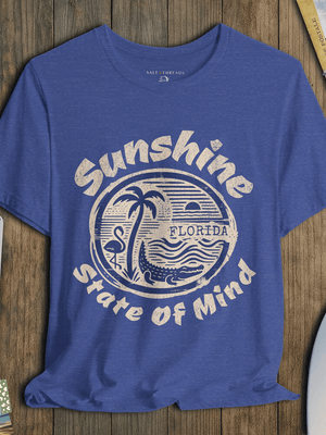 Sunshine State of Mind T-Shirt | Vintage Postcard Florida Tee | Ultra - Soft Eco - Friendly Graphic Tee