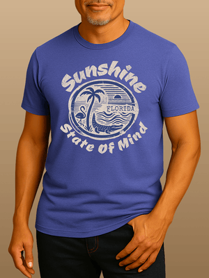 Sunshine State of Mind T-Shirt | Vintage Postcard Florida Tee | Ultra - Soft Eco - Friendly Graphic Tee