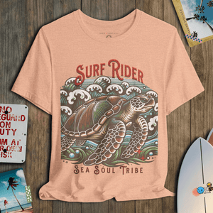 Surf Rider Turtle T-Shirt | Soft Coastal Ocean Graphic Tee | Ultra - Soft Eco - Friendly Graphic Tee