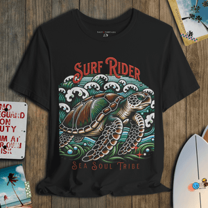 Surf Rider Turtle T-Shirt | Soft Coastal Ocean Graphic Tee | Ultra - Soft Eco - Friendly Graphic Tee