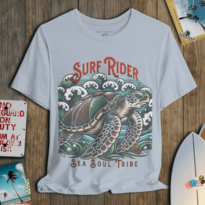 Surf Rider Turtle T-Shirt | Soft Coastal Ocean Graphic Tee | Ultra - Soft Eco - Friendly Graphic Tee