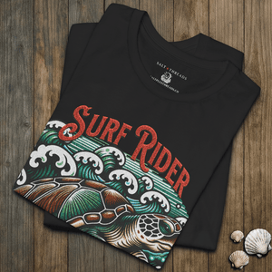 Surf Rider Turtle T-Shirt | Soft Coastal Ocean Graphic Tee | Ultra - Soft Eco - Friendly Graphic Tee