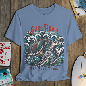 Surf Rider Turtle T-Shirt | Soft Coastal Ocean Graphic Tee | Ultra - Soft Eco - Friendly Graphic Tee