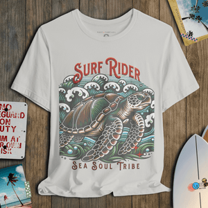 Surf Rider Turtle T-Shirt | Soft Coastal Ocean Graphic Tee | Ultra - Soft Eco - Friendly Graphic Tee