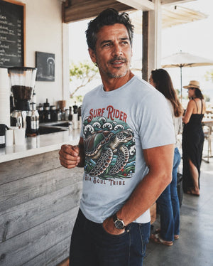 Surf Rider Turtle Tee | Soft Coastal Ocean Graphic Tee | Ultra - Soft Eco - Friendly Graphic Tee