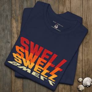Swell Wave T-Shirt | Retro Colorful Coastal Graphic Tee | Ultra - Soft Eco - Friendly Graphic Tee