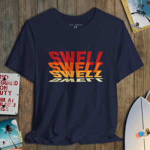 Swell Wave T-Shirt | Retro Colorful Coastal Graphic Tee | Ultra - Soft Eco - Friendly Graphic Tee