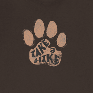 Take a Hike Dog Tee | Vintage Paw Print Graphic T-Shirt | Ultra-Soft Eco-Friendly Graphic Tee