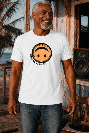 Turn It Around Smiley Tee | Change Your View Vintage Graphic T-Shirt | Ultra-Soft Eco-Friendly Graphic Tee