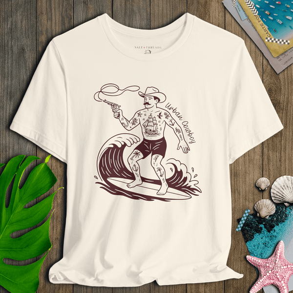 Urban Cowboy T-Shirt | Vintage Eco - Friendly Graphic Tee | Ultra - Soft Eco - Friendly Graphic Tee-Off White