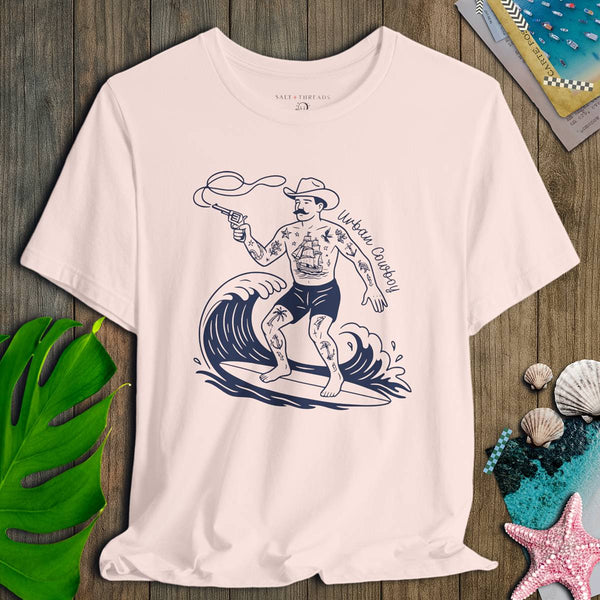 Urban Cowboy T-Shirt | Vintage Eco - Friendly Graphic Tee | Ultra - Soft Eco - Friendly Graphic Tee-Pink