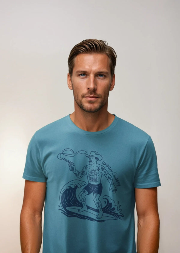 Urban Cowboy T-Shirt | Vintage Eco - Friendly Graphic Tee | Ultra - Soft Eco - Friendly Graphic Tee-Male
