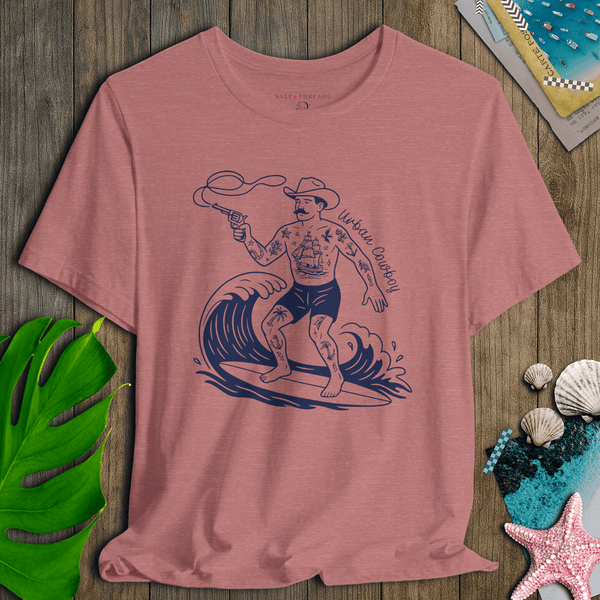 Urban Cowboy T-Shirt | Vintage Eco - Friendly Graphic Tee | Ultra - Soft Eco - Friendly Graphic Tee-Mauve