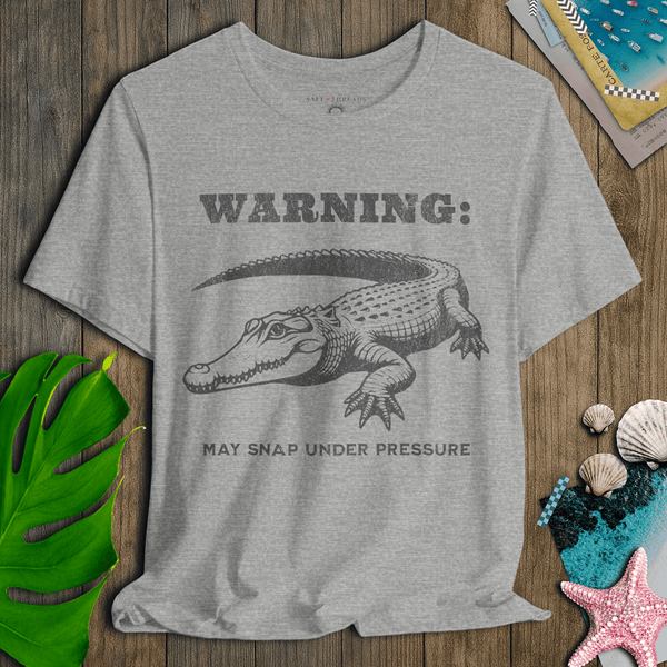 Warning: May Snap Under Pressure T-Shirt | Eco - Friendly Ultra - Soft Vintage Graphic Tee | Ultra - Soft Eco - Friendly Graphic Tee