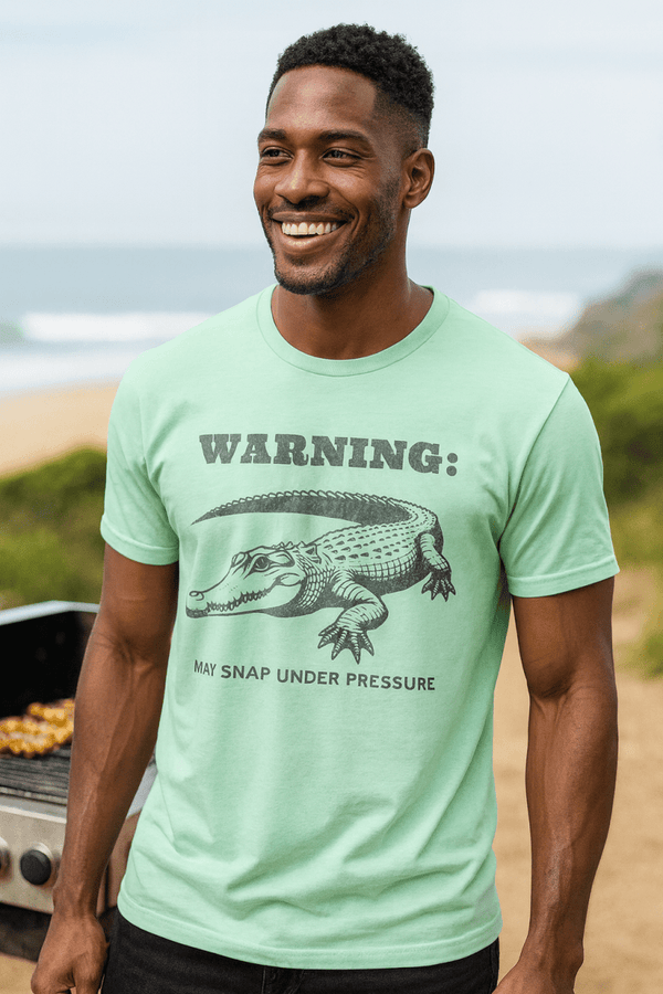 Warning: May Snap Under Pressure T-Shirt | Eco - Friendly Ultra - Soft Vintage Graphic Tee | Ultra - Soft Eco - Friendly Graphic Tee