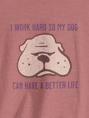 Work Hard Dog Tee | Vintage 70s Cartoon Pup Tee | Ultra-Soft Eco-Friendly Graphic Tee