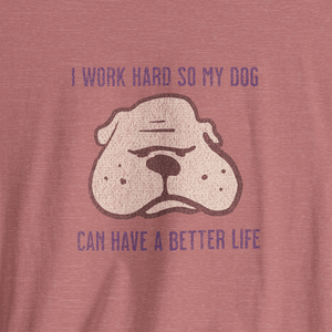 Work Hard Dog Tee | Vintage 70s Cartoon Pup Tee | Ultra-Soft Eco-Friendly Graphic Tee