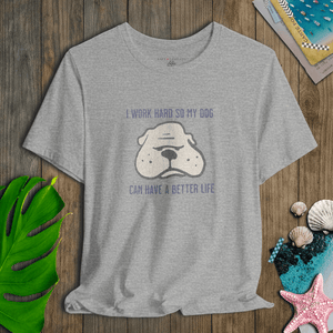 Work Hard Dog Tee | Vintage 70s Cartoon Pup Tee | Ultra-Soft Eco-Friendly Graphic Tee