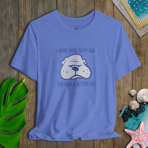Work Hard Dog Tee | Vintage 70s Cartoon Pup Tee | Ultra-Soft Eco-Friendly Graphic Tee