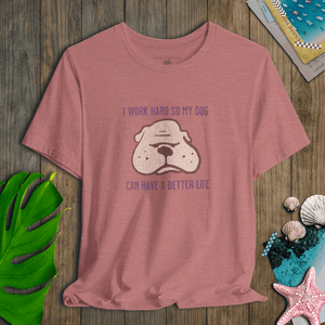 Work Hard Dog Tee | Vintage 70s Cartoon Pup Tee | Ultra-Soft Eco-Friendly Graphic Tee